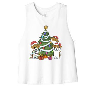 Funny Beagle Christmas Funny Gift Women's Racerback Cropped Tank