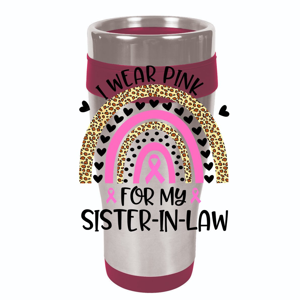 Funny Breast Cancer Support I Wear Pink For My Sister In Law Golf Towel