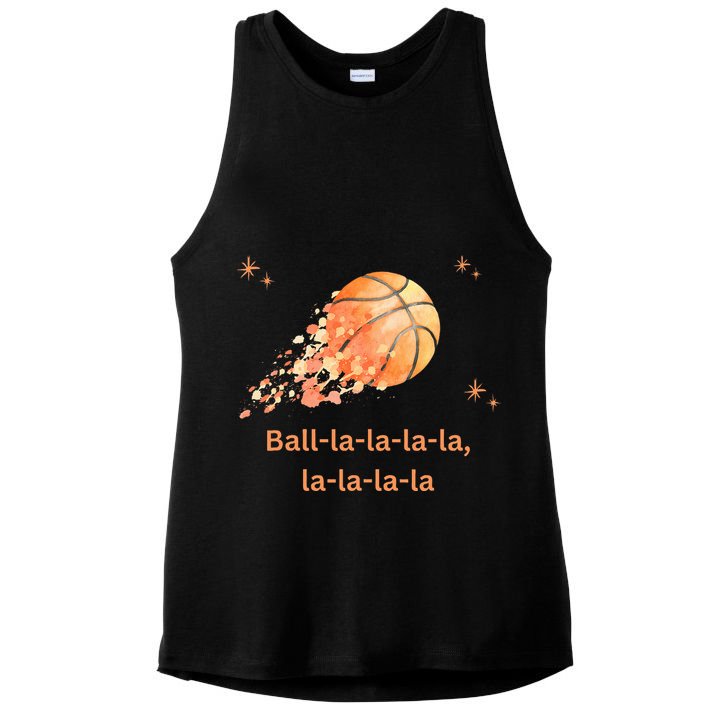 Funny Basketball Christmas Xmas Holiday Hoops Ball La La Ladies PosiCharge Tri-Blend Wicking Tank