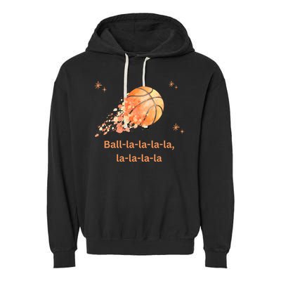 Funny Basketball Christmas Xmas Holiday Hoops Ball La La Garment-Dyed Fleece Hoodie