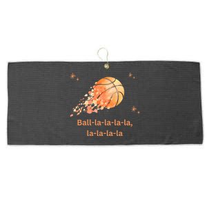 Funny Basketball Christmas Xmas Holiday Hoops Ball La La Large Microfiber Waffle Golf Towel