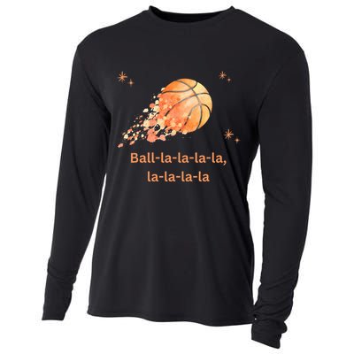 Funny Basketball Christmas Xmas Holiday Hoops Ball La La Cooling Performance Long Sleeve Crew