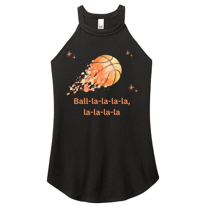 Funny Basketball Christmas Xmas Holiday Hoops Ball La La Women's Perfect Tri Rocker Tank