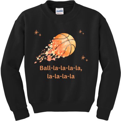 Funny Basketball Christmas Xmas Holiday Hoops Ball La La Kids Sweatshirt
