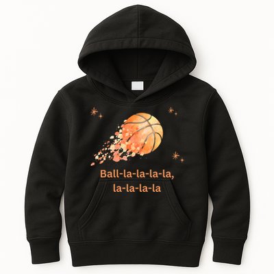 Funny Basketball Christmas Xmas Holiday Hoops Ball La La Kids Hoodie