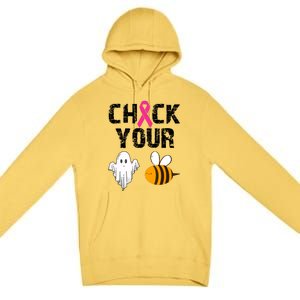 Funny Breast Cancer Check Your Boo Bees Halloween Gift Premium Pullover Hoodie