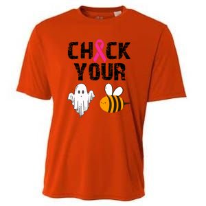 Funny Breast Cancer Check Your Boo Bees Halloween Gift Cooling Performance Crew T-Shirt