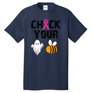 Funny Breast Cancer Check Your Boo Bees Halloween Gift Tall T-Shirt