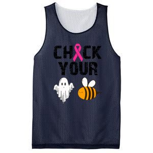 Funny Breast Cancer Check Your Boo Bees Halloween Gift Mesh Reversible Basketball Jersey Tank