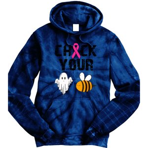 Funny Breast Cancer Check Your Boo Bees Halloween Gift Tie Dye Hoodie