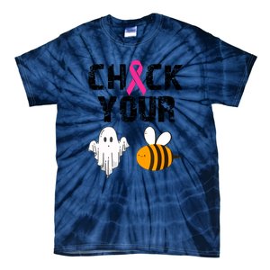 Funny Breast Cancer Check Your Boo Bees Halloween Gift Tie-Dye T-Shirt