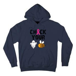 Funny Breast Cancer Check Your Boo Bees Halloween Gift Tall Hoodie