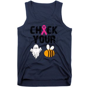 Funny Breast Cancer Check Your Boo Bees Halloween Gift Tank Top