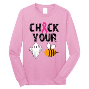 Funny Breast Cancer Check Your Boo Bees Halloween Gift Long Sleeve Shirt