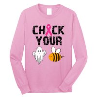 Funny Breast Cancer Check Your Boo Bees Halloween Gift Long Sleeve Shirt