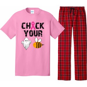 Funny Breast Cancer Check Your Boo Bees Halloween Gift Pajama Set