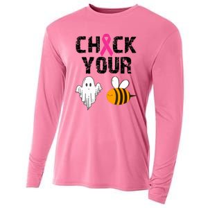 Funny Breast Cancer Check Your Boo Bees Halloween Gift Cooling Performance Long Sleeve Crew