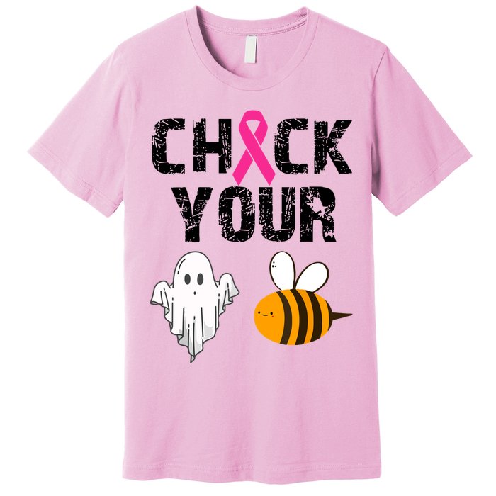 Funny Breast Cancer Check Your Boo Bees Halloween Gift Premium T-Shirt