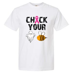 Funny Breast Cancer Check Your Boo Bees Halloween Gift Garment-Dyed Heavyweight T-Shirt