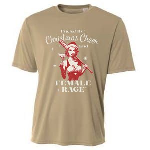 Fueled By Christmas Cheer And Female Rage Funny Liberal Cooling Performance Crew T-Shirt