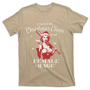 Fueled By Christmas Cheer And Female Rage Funny Liberal T-Shirt