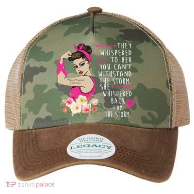 Fight Breast Cancer Quote Messy Bun Legacy Tie Dye Trucker Hat