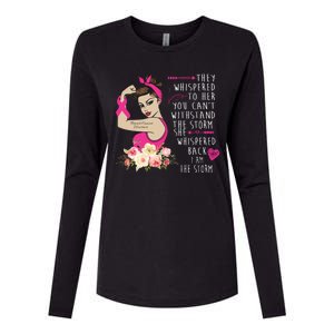 Fight Breast Cancer Quote Messy Bun Womens Cotton Relaxed Long Sleeve T-Shirt