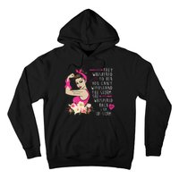 Fight Breast Cancer Quote Messy Bun Hoodie