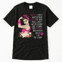 Fight Breast Cancer Quote Messy Bun Tall T-Shirt
