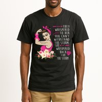Fight Breast Cancer Quote Messy Bun Tall T-Shirt