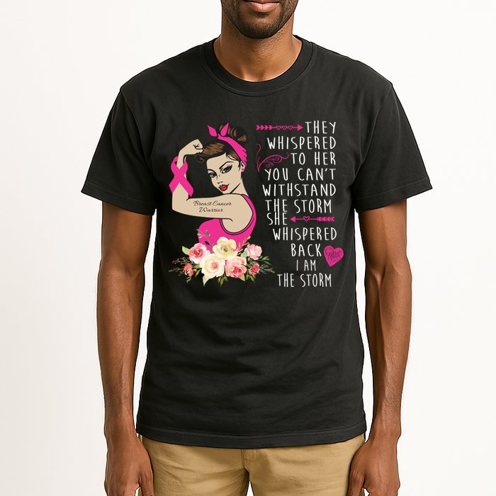 Fight Breast Cancer Quote Messy Bun Tall T-Shirt