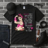 Fight Breast Cancer Quote Messy Bun Tall T-Shirt