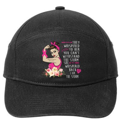 Fight Breast Cancer Quote Messy Bun 7-Panel Snapback Hat
