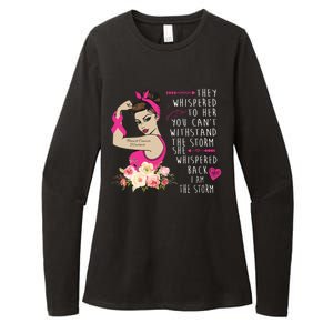 Fight Breast Cancer Quote Messy Bun Womens CVC Long Sleeve Shirt