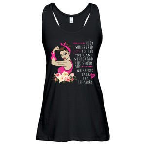 Fight Breast Cancer Quote Messy Bun Ladies Essential Flowy Tank