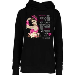 Fight Breast Cancer Quote Messy Bun Womens Funnel Neck Pullover Hood