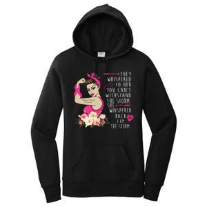 Fight Breast Cancer Quote Messy Bun Women's Pullover Hoodie