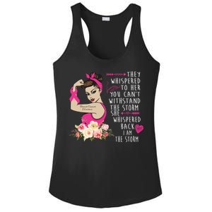 Fight Breast Cancer Quote Messy Bun Ladies PosiCharge Competitor Racerback Tank