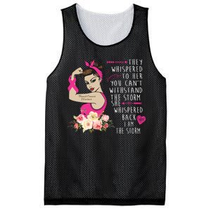 Fight Breast Cancer Quote Messy Bun Mesh Reversible Basketball Jersey Tank