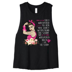 Fight Breast Cancer Quote Messy Bun Women's Racerback Cropped Tank