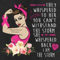 Fight Breast Cancer Quote Messy Bun Hat