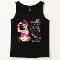 Fight Breast Cancer Quote Messy Bun Tank Top