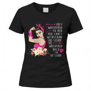 Fight Breast Cancer Quote Messy Bun Women's T-Shirt