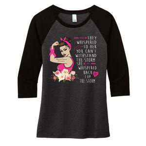 Fight Breast Cancer Quote Messy Bun Women's Tri-Blend 3/4-Sleeve Raglan Shirt