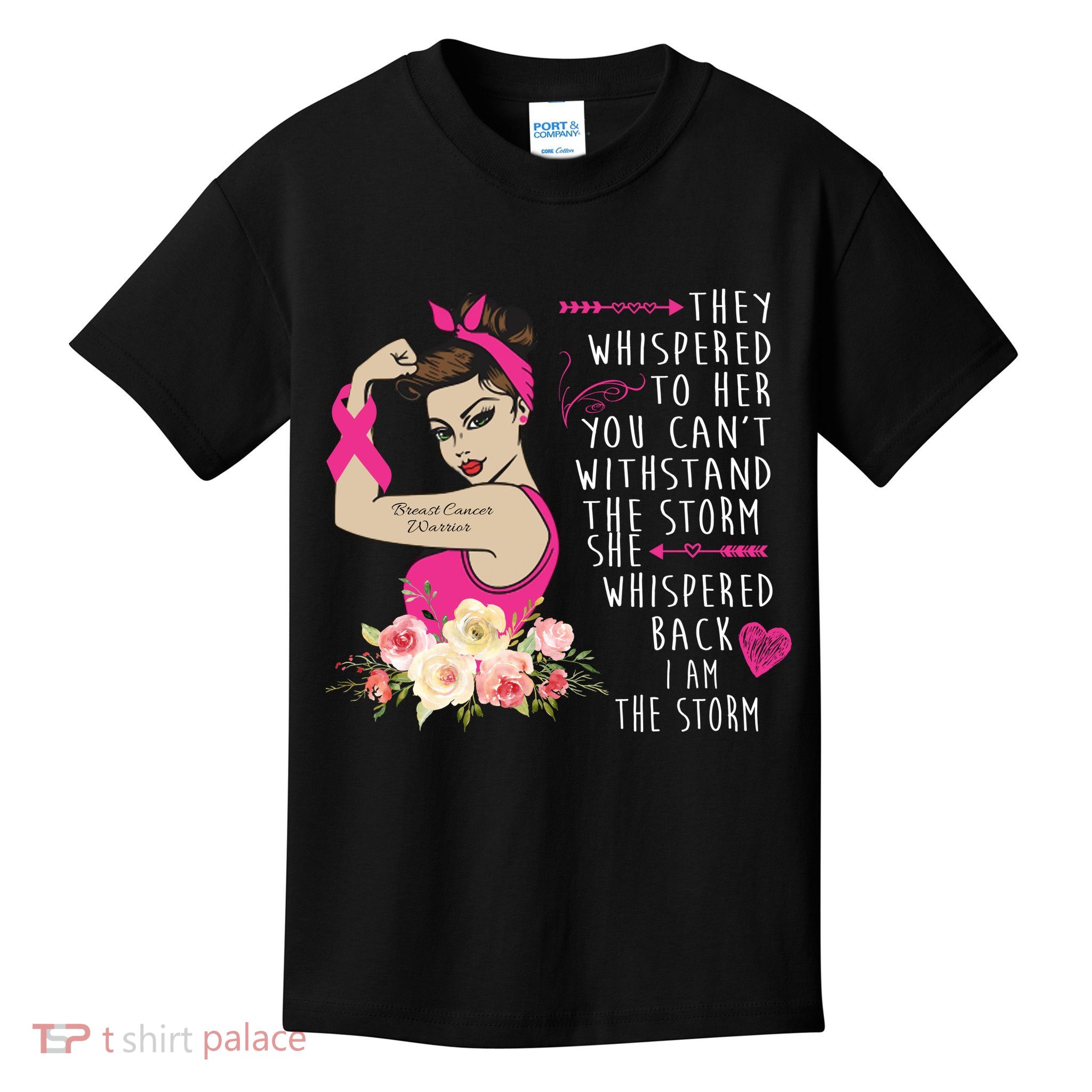Fight Breast Cancer Quote Messy Bun Kids T-Shirt