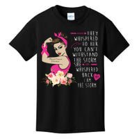 Fight Breast Cancer Quote Messy Bun Kids T-Shirt