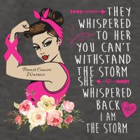 Fight Breast Cancer Quote Messy Bun Vector Backpack