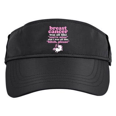 Funny Breast Cancer Survivor Bitch Please Unicorn Adult Drive Performance Visor