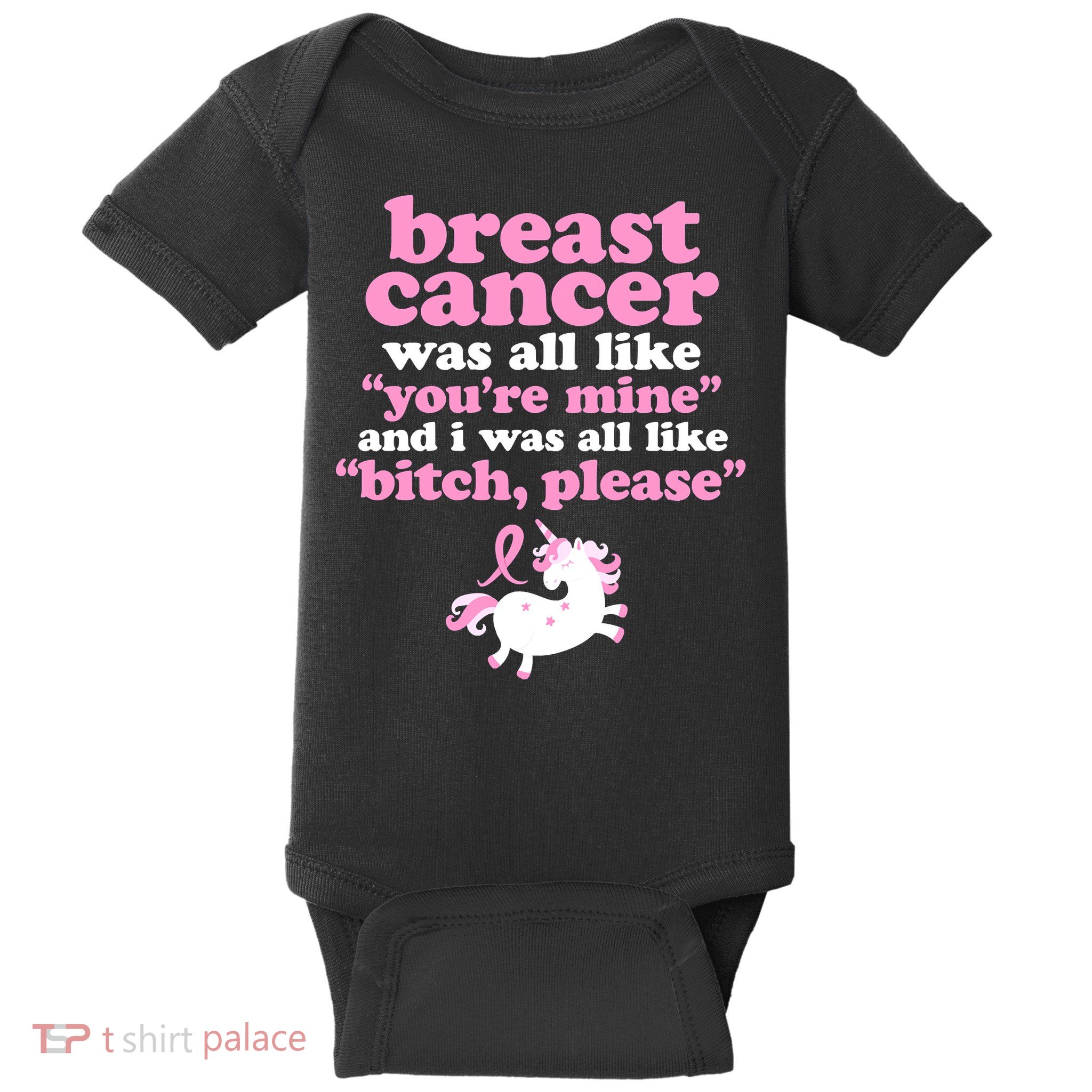 Funny Breast Cancer Survivor Bitch Please Unicorn Baby Bodysuit