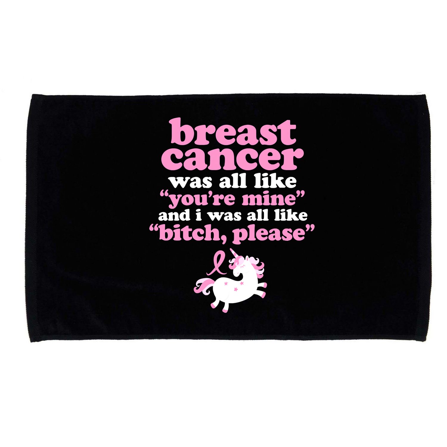 Funny Breast Cancer Survivor Bitch Please Unicorn Microfiber Hand Towel